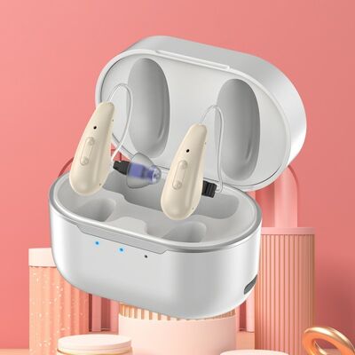 BTE CIC Oplaadbare Hoortoestellen Touch Induction Type Compact Hoortoestel Ontworpen voor draadloze en lange levensduur van de batterij