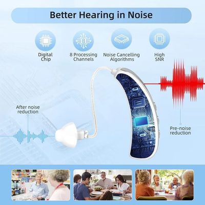 Luchtgeleiding OTC-gehoorapparaat 200Hz Automatische Ruisonderdrukking Bluetooth Digitale Versterker